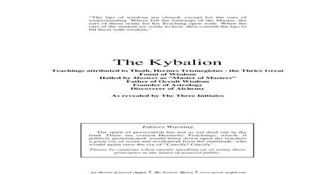 kybalion teachings pdf